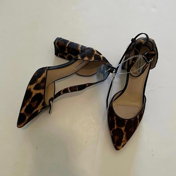 Leopard Print Ankle Strap Alex Marie Block Heel Women’s Sandals - Picture 9 of 12